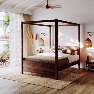 Rosalind Wheeler Desern Canopy Bed Espresso Wood European Double (140 x 200 cm) Rosalind Wheeler Desern Canopy Bed Espresso Wood European Double (140 x 200 cm)