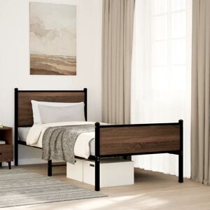 Borough Wharf Metal Bed Frame Without Mattress Brown Oak 75X190 Cm Small Single Brown oak 91.5cm H X 80cm W X 196cm L Borough Wharf Metal Bed Frame Without Mattress Brown Oak 75X190 Cm Small Single Brown oak 91.5cm H X 80cm W X 196cm L