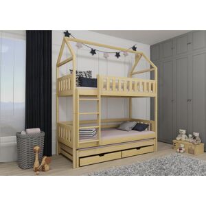 Harriet Bee Nolina Kids Bunk Bed with Trundle with Drawers Pine Harriet Bee Nolina Kids Bunk Bed with Trundle with Drawers Pine
