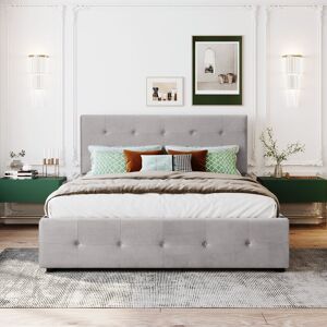 Brayden Studio Yvoire Upholstered Platform Bed Grey European Double (140 x 200cm) Brayden Studio Yvoire Upholstered Platform Bed Grey European Double (140 x 200cm)