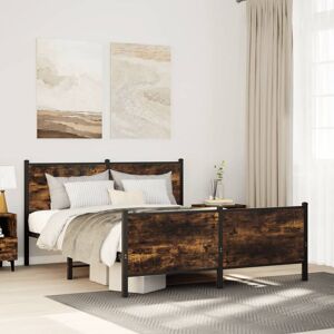 Borough Wharf Metal Bed Frame Without Mattress Smoked Oak 150X200 Cm King Size Smoked oak 91.5cm H X 156cm W X 207cm L Borough Wharf Metal Bed Frame Without Mattress Smoked Oak 150X200 Cm King Size Smoked oak 91.5cm H X 156cm W X 207cm L