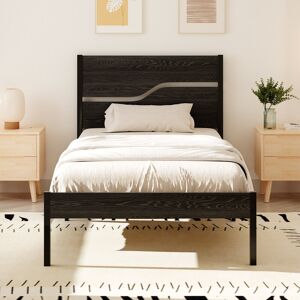 Rio Bed Frame Single Double Size, Metal Platform Bed Frame with Wood Headboard and Footboard, Strong Steel Slats Support, No Box Spring Needed, Easy Assem Black European Single (90 x 200 cm) Rio Bed Frame Single Double Size, Metal Platform Bed Frame with Wood Headboard and Footboard, Strong Steel Slats Support, No Box Spring Needed, Easy Assem Black European Single (90 x 200 cm)