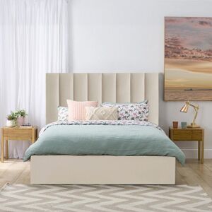 Ebern Designs Mahida Upholstered Storage Bed Cream Small Double (4') Ebern Designs Mahida Upholstered Storage Bed Cream Small Double (4')