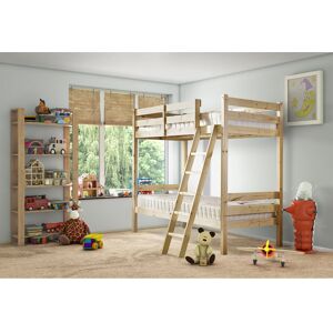 Harriet Bee Sarai Heavy Duty Solid Pine Bunk Bed Clear Double (4'6") Harriet Bee Sarai Heavy Duty Solid Pine Bunk Bed Clear Double (4'6")