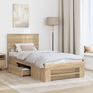 Ebern Designs Bed Frame Sonoma Oak 150 X 200 Cm Engineered Wood Sonoma Oak Small Single (2'6) Ebern Designs Bed Frame Sonoma Oak 150 X 200 Cm Engineered Wood Sonoma Oak Small Single (2'6)