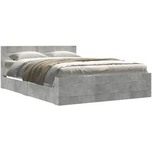 Latitude Run Bed Frame With Headboard Without Mattress Smoked Oak 140X200 Cm Concrete Grey Small Double (4') Latitude Run Bed Frame With Headboard Without Mattress Smoked Oak 140X200 Cm Concrete Grey Small Double (4')