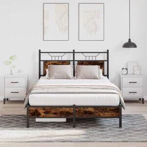Borough Wharf Bed Frame Without Mattress Brown Oak 140X200 Cm Engineered Wood Smoked Oak 120 x 200cm Borough Wharf Bed Frame Without Mattress Brown Oak 140X200 Cm Engineered Wood Smoked Oak 120 x 200cm
