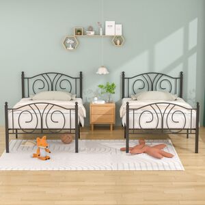 Lark Manor Single Bed Frame With Headboard, 32Cm Under Foundation Storage, Metal Platform Bed With Steel Slat Support, No Box Spring Needed, Easy Assembly(Set of Black 98cm H X 95cm W X 198cm L Lark Manor Single Bed Frame With Headboard, 32Cm Under Foundation Storage, Metal Platform Bed With Steel Slat Support, No Box Spring Needed, Easy Assembly(Set of Black 98cm H X 95cm W X 198cm L