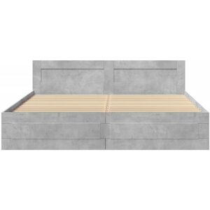 Latitude Run Bed Frame With Headboard Without Mattress Smoked Oak 140X200 Cm Concrete Grey Super King (6') Latitude Run Bed Frame With Headboard Without Mattress Smoked Oak 140X200 Cm Concrete Grey Super King (6')