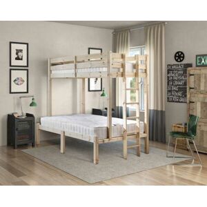 Harriet Bee Duke Heavy Duty Triple Sleeper Pine Bunk Bed Brown Small Double (4') Harriet Bee Duke Heavy Duty Triple Sleeper Pine Bunk Bed Brown Small Double (4')