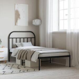 17 Stories Marlow Home Co. Metal Bed Frame With Headboard And Footboard Black 100X190 Cm 107 x 203cm 17 Stories Marlow Home Co. Metal Bed Frame With Headboard And Footboard Black 100X190 Cm 107 x 203cm