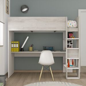 Viv + Rae Annabelle European Single (90 x 200cm) Mate's & Captain's High Sleeper Loft Bed Bed with Shelves Grey/White Viv + Rae Annabelle European Single (90 x 200cm) Mate's & Captain's High Sleeper Loft Bed Bed with Shelves Grey/White