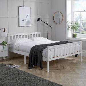 Marlow Home Co. Marquise Solid Pine Slatted Headboard Bed Frame White Double (4'6) Marlow Home Co. Marquise Solid Pine Slatted Headboard Bed Frame White Double (4'6)