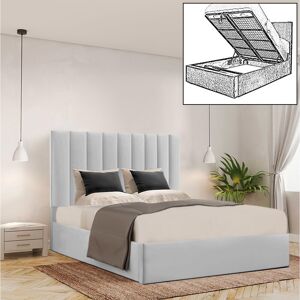 Brayden Studio Besar Upholstered Ottoman Storage Bed Light Silver King (5') Brayden Studio Besar Upholstered Ottoman Storage Bed Light Silver King (5')