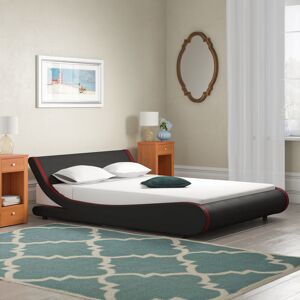 Zipcode Design Berne Upholstered Bed Frame Black/Red Kingsize (5') Zipcode Design Berne Upholstered Bed Frame Black/Red Kingsize (5')
