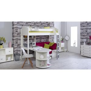 Isabelle & Max Melodie European Single (90 x 200cm) L-Shaped Bunk Bunk Bed with Bookcase Pink/White Isabelle & Max Melodie European Single (90 x 200cm) L-Shaped Bunk Bunk Bed with Bookcase Pink/White