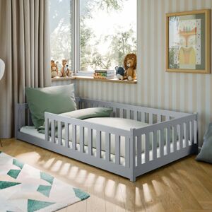 Harriet Bee Montessori Wooden Bed Otis EU Small Double – Floor-Hugging Pine, Contemporary Secure Frame & Slat Kit Grey Harriet Bee Montessori Wooden Bed Otis EU Small Double – Floor-Hugging Pine, Contemporary Secure Frame & Slat Kit Grey