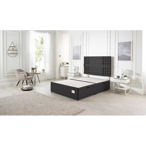 Ebern Designs Luxara Solid Wood Ottoman Bed Side Opening with Upholstered Headboard Plush Velvet Black Super King (6') Ebern Designs Luxara Solid Wood Ottoman Bed Side Opening with Upholstered Headboard Plush Velvet Black Super King (6')