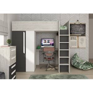 Isabelle & Max Azure European Single (90 x 200cm) Mate's & Captain's High Sleeper Loft Bed Bed with Built-in-Desk Black;White Isabelle & Max Azure European Single (90 x 200cm) Mate's & Captain's High Sleeper Loft Bed Bed with Built-in-Desk Black;White