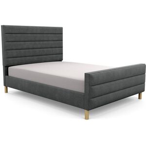 Brayden Studio Premium Beaumere Upholstered Bed Frame Linen Charcoal/Linen Small Single (2'6) Brayden Studio Premium Beaumere Upholstered Bed Frame Linen Charcoal/Linen Small Single (2'6)