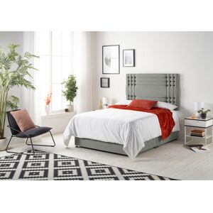Ebern Designs Dennishia Divan Bed Base with Headboard and Optional Drawers Linen Fabric Silver Small Double (4') Ebern Designs Dennishia Divan Bed Base with Headboard and Optional Drawers Linen Fabric Silver Small Double (4')