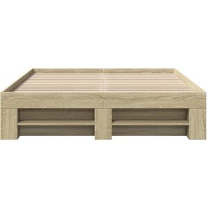 Lark Manor Bed Frame Without Mattress Black 120X190 Cm Small Double Engineered Wood Sonoma Oak Small Double (4') Lark Manor Bed Frame Without Mattress Black 120X190 Cm Small Double Engineered Wood Sonoma Oak Small Double (4')