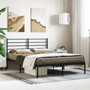 17 Stories Makahla Metal Bed Frame without Mattress with Headboard Black 120 x 200cm 17 Stories Makahla Metal Bed Frame without Mattress with Headboard Black 120 x 200cm