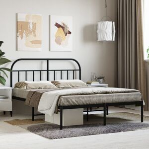 17 Stories Marlow Home Co. Metal Bed Frame With Headboard And Footboard Black 100X190 Cm Double (4'6) 17 Stories Marlow Home Co. Metal Bed Frame With Headboard And Footboard Black 100X190 Cm Double (4'6)
