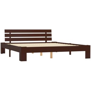 Latitude Run vidaXL Bed Frame Solid Pine Wood Dark Brown Super King (6') Latitude Run vidaXL Bed Frame Solid Pine Wood Dark Brown Super King (6')