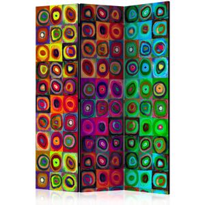 East Urban Home 135cm W x 172cm H 3 - Panel One Sided Room Divider Folding Room Divider Blue;Green;Red 172cm H X 135cm W X 3cm D East Urban Home 135cm W x 172cm H 3 - Panel One Sided Room Divider Folding Room Divider Blue;Green;Red 172cm H X 135cm W X 3cm D