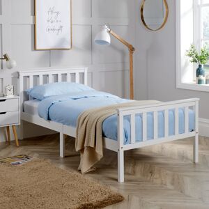 Marlow Home Co. Marquise Solid Pine Slatted Headboard Bed Frame White Single (3') Marlow Home Co. Marquise Solid Pine Slatted Headboard Bed Frame White Single (3')