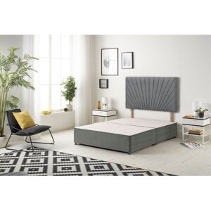 Fairmont Park Sealcove Etheral Velvet Divan Bed Base with 32" Upholstered Headboard Charcoal Double (4'6) Fairmont Park Sealcove Etheral Velvet Divan Bed Base with 32" Upholstered Headboard Charcoal Double (4'6)
