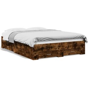 Alpen Home Yamna Engineered Wood Bed Frame Smoked Oak UK Double - DE 135 x 190 cm Alpen Home Yamna Engineered Wood Bed Frame Smoked Oak UK Double - DE 135 x 190 cm