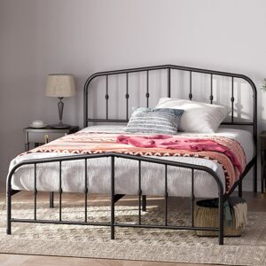 Brambly Cottage Waco Metal Bed Frame with Vintage Headboard Black Double (4'6) Brambly Cottage Waco Metal Bed Frame with Vintage Headboard Black Double (4'6)