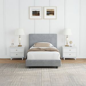 Fairmont Park Grey Upholstered Single Bed Frame Grey 94cm H X 105cm W X 202cm L Fairmont Park Grey Upholstered Single Bed Frame Grey 94cm H X 105cm W X 202cm L