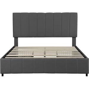 Latitude Run Andros Upholstered Double (4'6) Bed Frame Grey 108cm H X 143cm W X 196cm L Latitude Run Andros Upholstered Double (4'6) Bed Frame Grey 108cm H X 143cm W X 196cm L