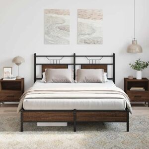 Borough Wharf Bed Frame Without Mattress Brown Oak 140X200 Cm Engineered Wood Brown Oak 140 x 190cm Borough Wharf Bed Frame Without Mattress Brown Oak 140X200 Cm Engineered Wood Brown Oak 140 x 190cm