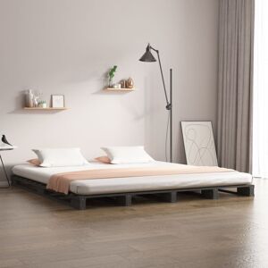 Latitude Run Bed Frame 100X200 Cm Solid Wood Pine grey Kingsize (5') Latitude Run Bed Frame 100X200 Cm Solid Wood Pine grey Kingsize (5')