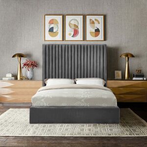 Brayden Studio Aidean Upholstered Bed Frame Asphalt Kingsize (5') Brayden Studio Aidean Upholstered Bed Frame Asphalt Kingsize (5')