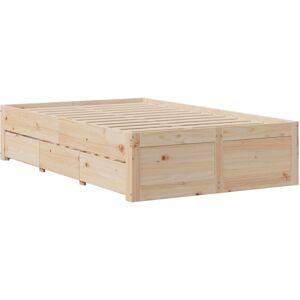 ClassicLiving Bed Frame Without Mattress With Drawers Solid Wood Pine Brown Small Double (4') ClassicLiving Bed Frame Without Mattress With Drawers Solid Wood Pine Brown Small Double (4')