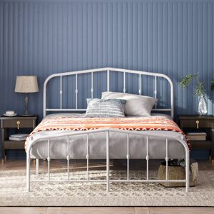 Brambly Cottage Waco Metal Bed Frame with Vintage Headboard White Kingsize (5') Brambly Cottage Waco Metal Bed Frame with Vintage Headboard White Kingsize (5')