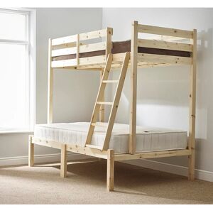Just Kids Ava Solid Pine Heavy Duty Triple Sleeper Bunk Bed Clear Double (4'6") Just Kids Ava Solid Pine Heavy Duty Triple Sleeper Bunk Bed Clear Double (4'6")