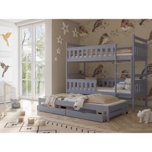 Harriet Bee Escoto Single (3') Standard Bunk Bed with Trundle Grey Matt Harriet Bee Escoto Single (3') Standard Bunk Bed with Trundle Grey Matt