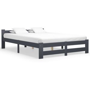 Marlow Home Co. Berna vidaXL Bed Frame Solid Pine Wood Dark Grey European Double (140 x 200cm) Marlow Home Co. Berna vidaXL Bed Frame Solid Pine Wood Dark Grey European Double (140 x 200cm)