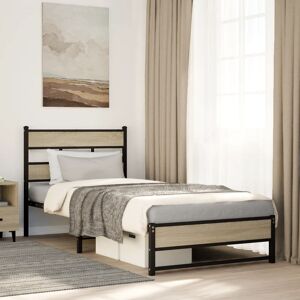 Borough Wharf Metal Bed Frame Without Mattress Sonoma Oak 75X190 Cm Small Single Sonoma oak 91.5cm H X 80cm W X 196cm L Borough Wharf Metal Bed Frame Without Mattress Sonoma Oak 75X190 Cm Small Single Sonoma oak 91.5cm H X 80cm W X 196cm L