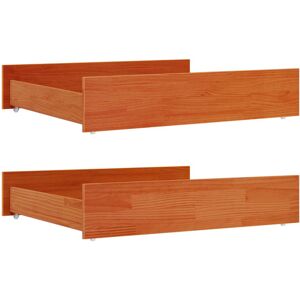 Rosalind Wheeler Bed Drawers 2 Pcs Wax Brown Solid Wood Pine Wax Brown 18cm H x 90cm L x 93cm W Rosalind Wheeler Bed Drawers 2 Pcs Wax Brown Solid Wood Pine Wax Brown 18cm H x 90cm L x 93cm W