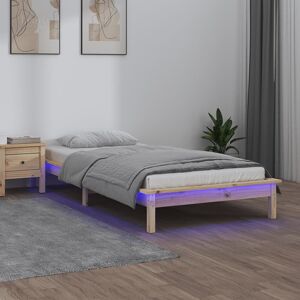 Brayden Studio , No LED LED Bed Frame Solid Wood Natural 150 x 200cm Brayden Studio , No LED LED Bed Frame Solid Wood Natural 150 x 200cm