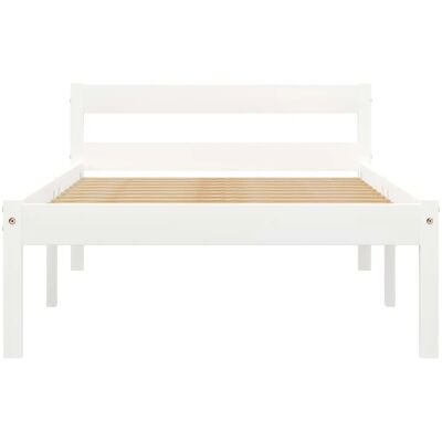 Latitude Run vidaXL Bed Frame Solid Pine Wood White European Single (90 x 200 cm) Latitude Run vidaXL Bed Frame Solid Pine Wood White European Single (90 x 200 cm)