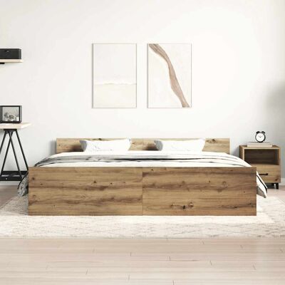 17 Stories Marlow Home Co. Bed Frame With Headboard And Footboard Artisan Oak European Kingsize (160 x 200cm) 17 Stories Marlow Home Co. Bed Frame With Headboard And Footboard Artisan Oak European Kingsize (160 x 200cm)