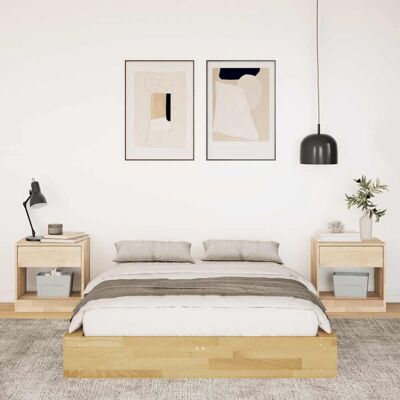 ClassicLiving Bed Frame Without Mattress 120X190 Cm Solid Wood Oak Natural Small Double (4') ClassicLiving Bed Frame Without Mattress 120X190 Cm Solid Wood Oak Natural Small Double (4')